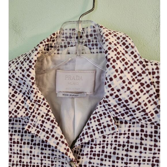 Prada Milano Designer Geometric Printed Blazer Style Button-Up Jacket Size 38IT - Picture 5 of 16